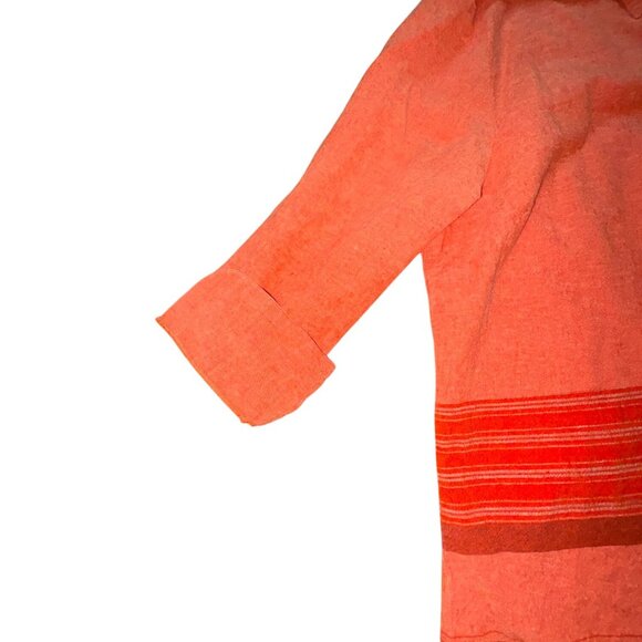 Caran New York Womens Light Weight Blended Linen Blouse-Orange-3X-GUC - Picture 5 of 7